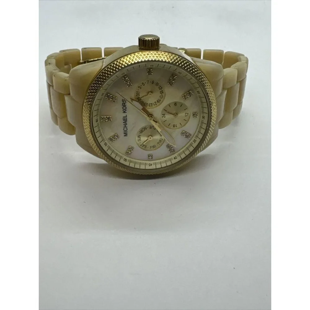Michael Kors MK5039 Women's Gold Tone Resin Bracelet Analog Dial Watch JNA277